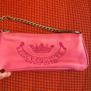 Juicy Couture hot pink leather wristlet
